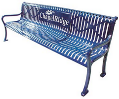 0180 - Metal Bench with Built-in Logo, Memorial or Design
