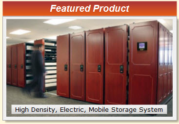 High Density Mobile Storage System - cabinets and shelves with movable aisles